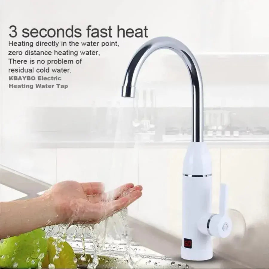 Robinet Electric Instant pentru Apa Calda, Afisaj LCD, Alb, LZ-501X – culoare albă – RegalStore, iluminat interior