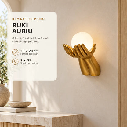 RUKI auriu 30x20 cm - aplica decorativa premium