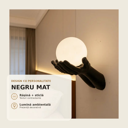 RUKI negru - rasina si sticla, design sculptural