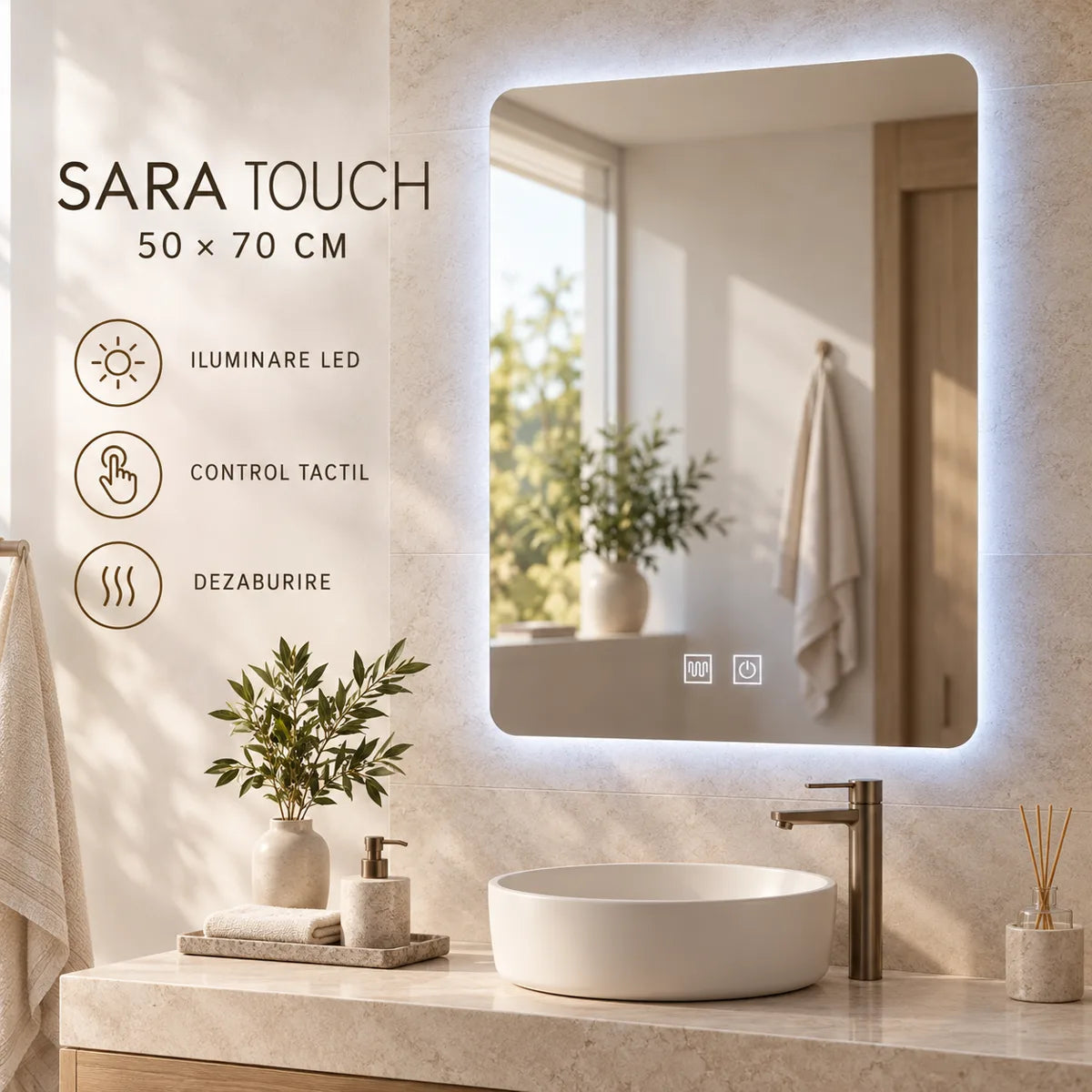 Sara Touch 50x70 cm - oglinda LED premium