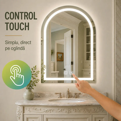 Oglindă LED arcuită – control touch