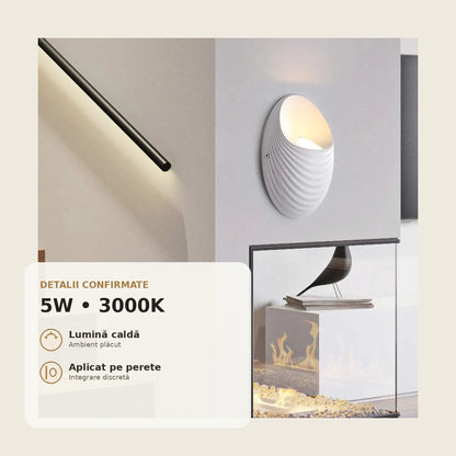 Shell alb - 5W, 3000K si montaj pe perete