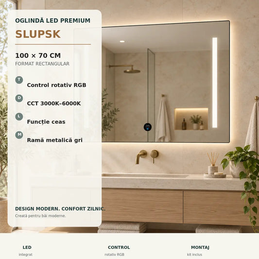 Oglinda LED SLUPSK 100x70 cm - imagine principala