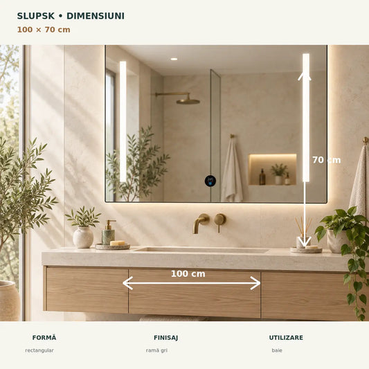 Oglinda LED SLUPSK 100x70 cm - dimensiuni