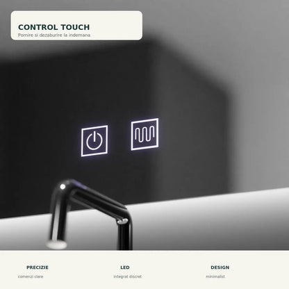 Oglinda LED Soluna - detaliu control touch