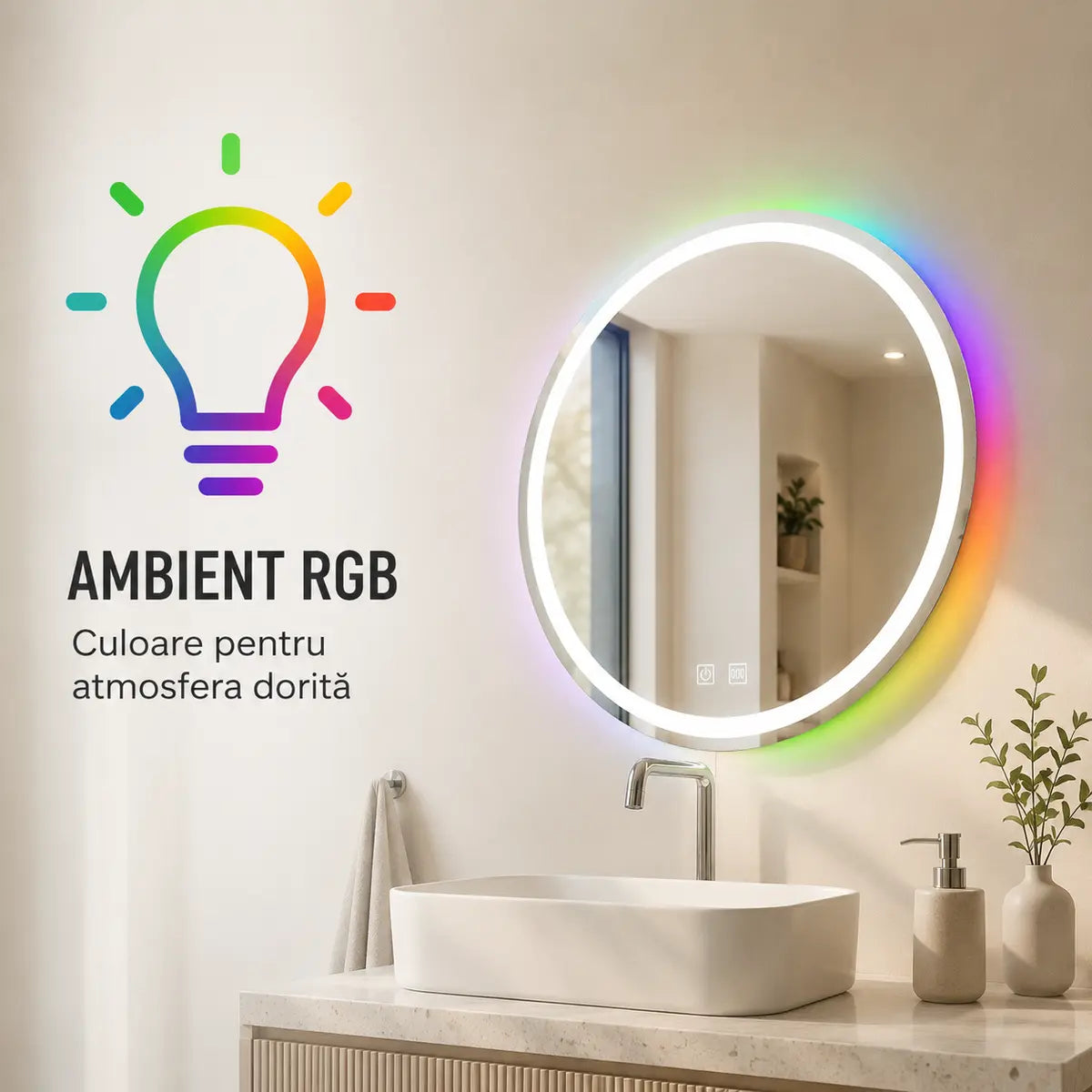 Oglindă LED Spectrum – iluminare RGB