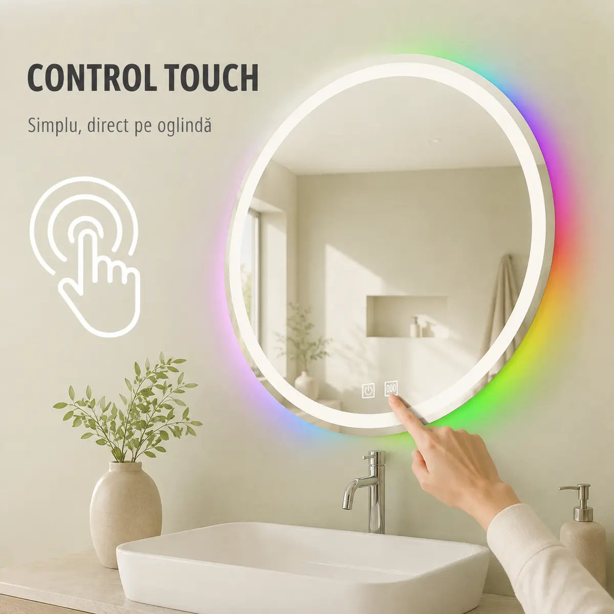 Oglindă LED Spectrum – control touch