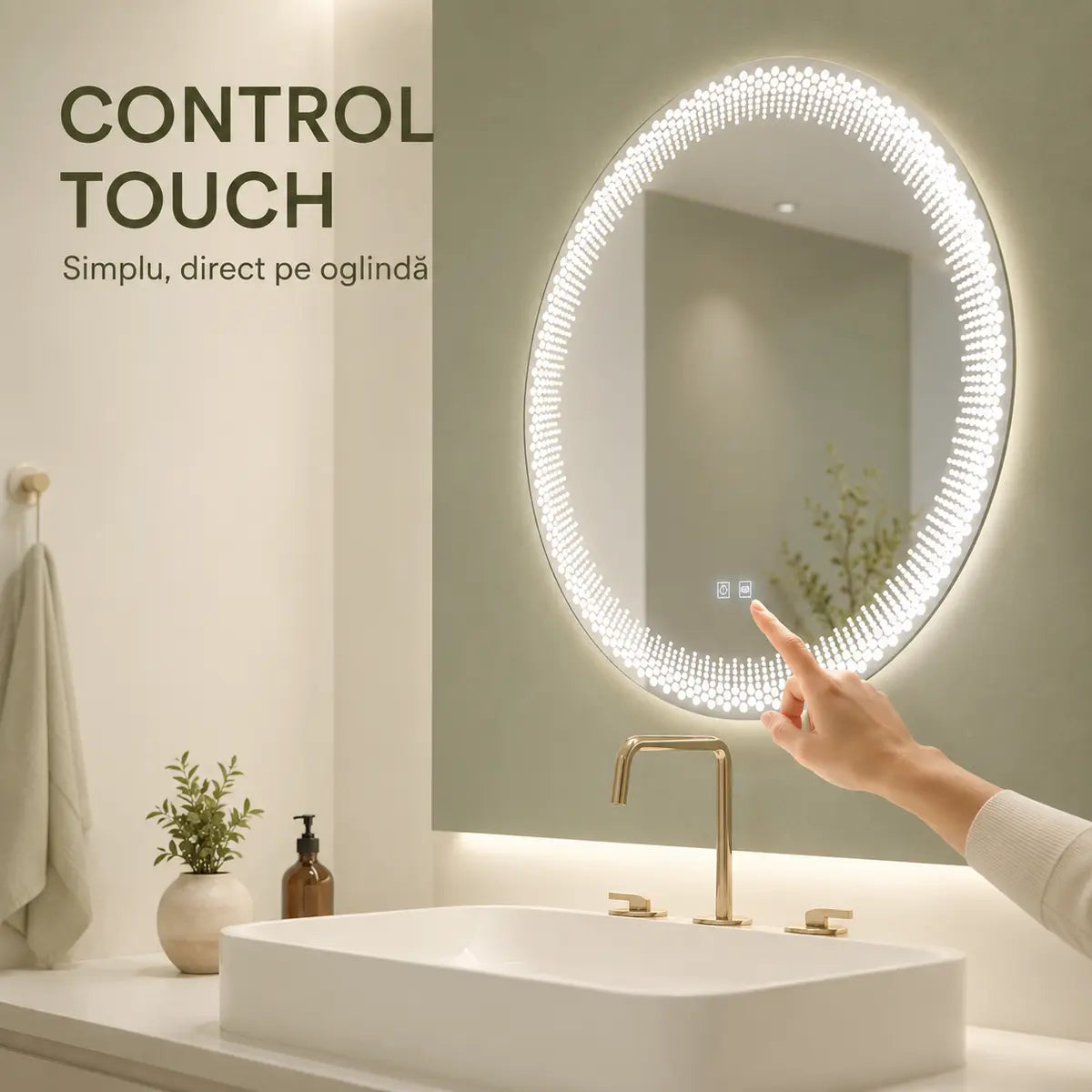 Oglindă LED Stellaire – control touch