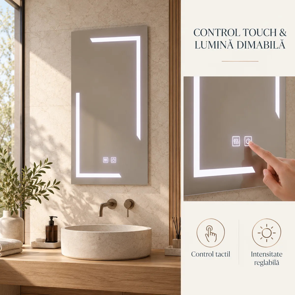 Ulrich 50x70 control touch si lumina dimabila