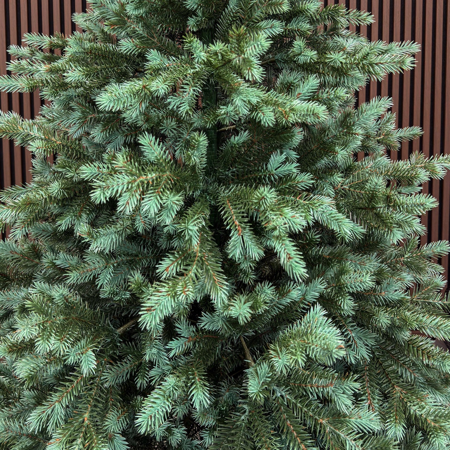 Brad artificial , Scandinavia, verde cu varfuri argintii, integral 3D, 210 cm