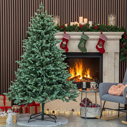 Brad artificial , Scandinavia, verde cu varfuri argintii, integral 3D, 210 cm