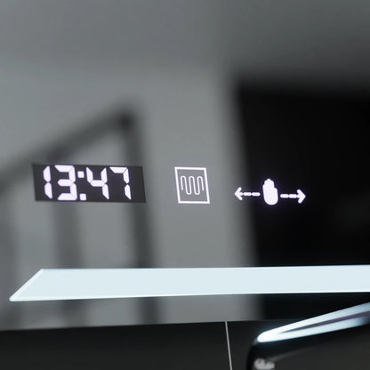 Oglinda LED Rectangulara, 60x80cm, Rayonnement MotionGlow Marcello, Sistem Dezaburire, Ceas & Termometru, Dimabila