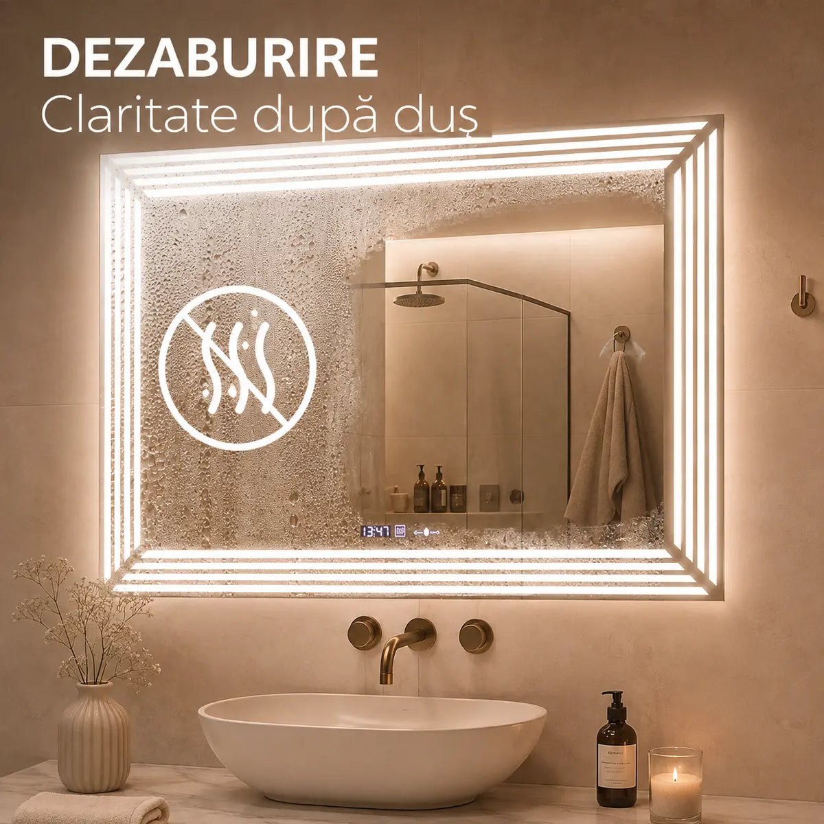 Oglindă LED Venezia – funcție dezaburire