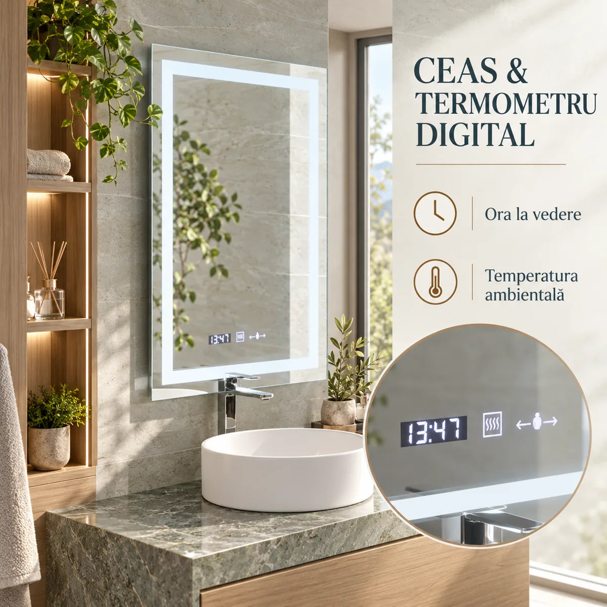 Verite 75x90 ceas si termometru digital