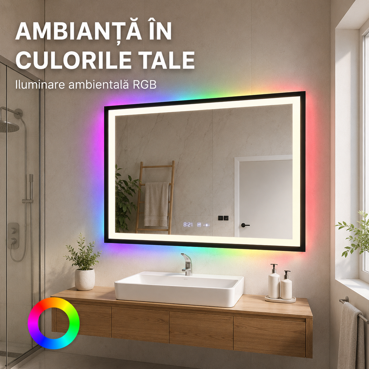 Oglindă LED Verite - iluminare RGB