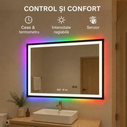 Oglindă LED Verite RGB - funcții inteligente