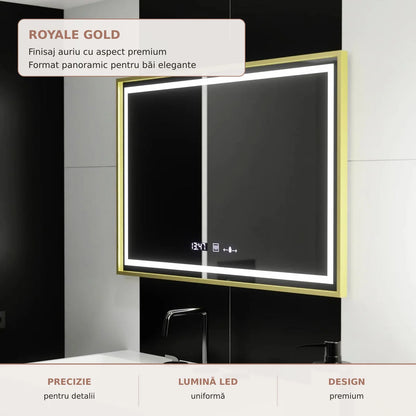 Oglinda LED Verite Royale Gold - finisaj auriu premium