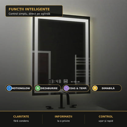 Oglindă LED Verite 45x60 cm – funcții