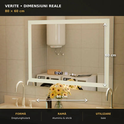 Oglindă LED Verite 80x60 cm – dimensiuni