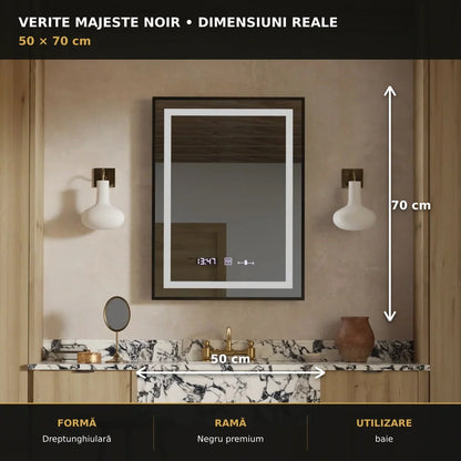 Oglindă LED Verite Majeste Noir 50x70 cm – dimensiuni