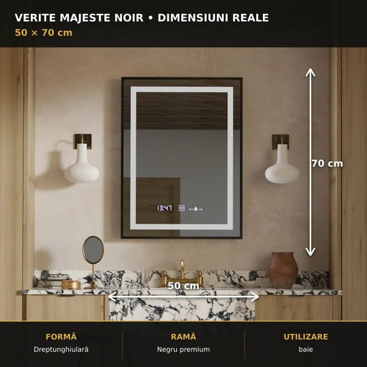 Oglindă LED Verite Majeste Noir 50x70 cm – dimensiuni