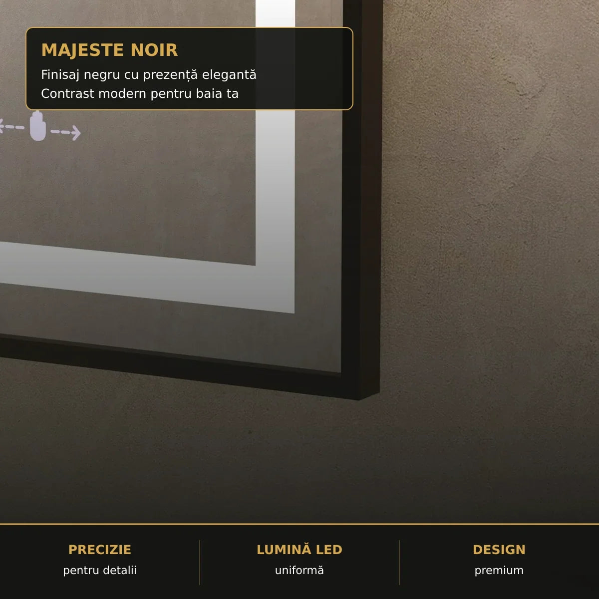 Oglindă LED Verite Majeste Noir 50x70 cm – detalii