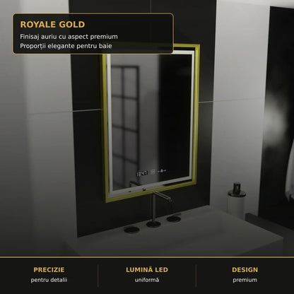 Oglindă LED Verite Royale Gold 50x70 cm – detalii