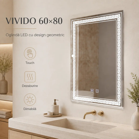 Oglindă LED Vivido 60x80 cm – prezentare premium