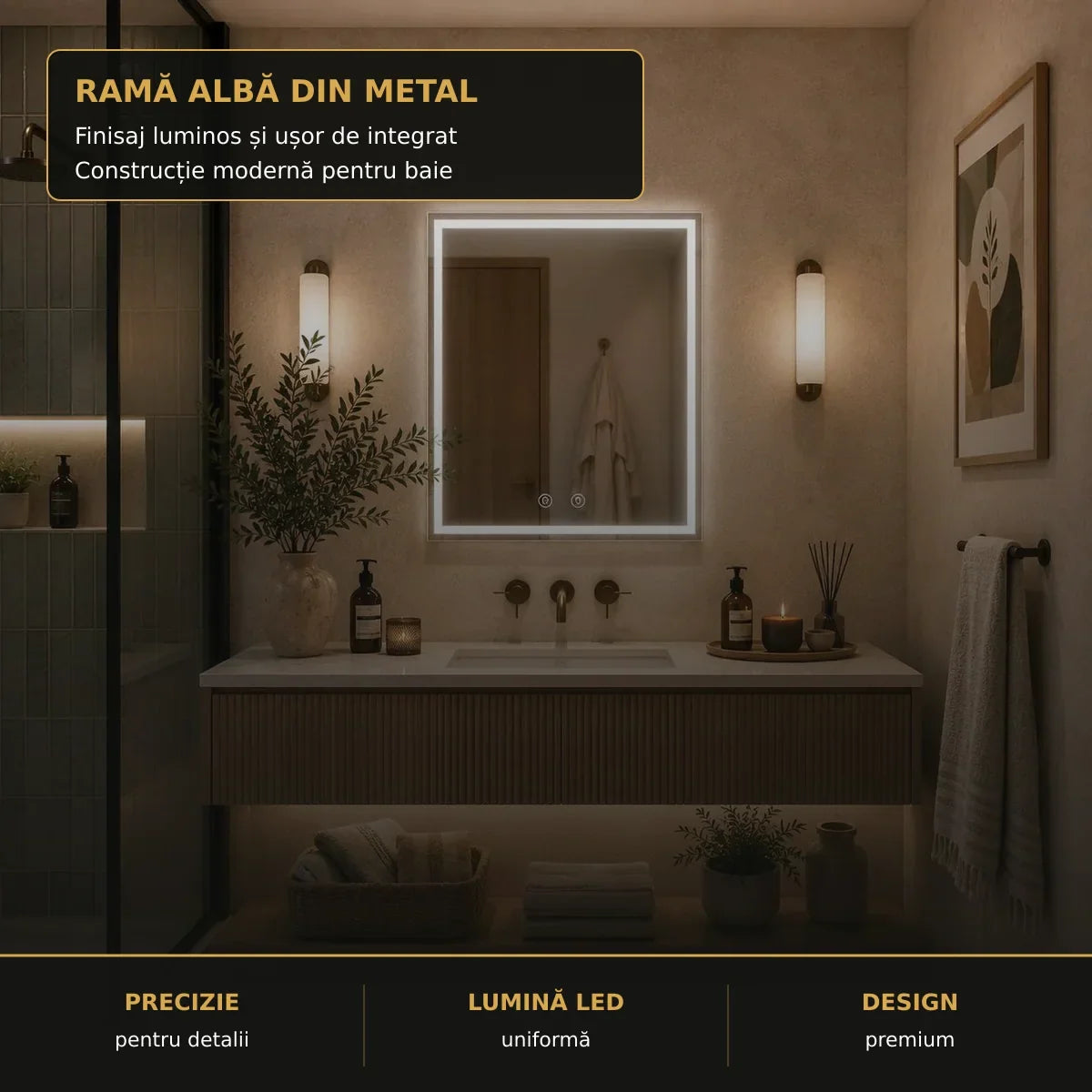Oglindă LED Wamosk 60x80 cm – detalii
