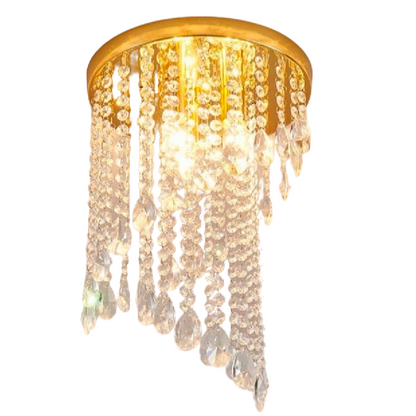 Candelabru Cristal LINDERHOF Petito , Diametru 25cm, 2*E14, Auriu Lucios – culoare aurie, 25 cm – RegalStore, iluminat i