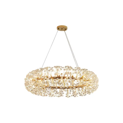Candelabru Cristal MINUET 12x G9, Diametru 60cm, Auriu Lucios, Inaltime Reglabila