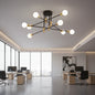 Lustra Modernist Hexa 8 Duo, 8x E27, Negru si Auriu, Design Modern