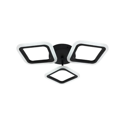Lustra LED PULSARIS 32W, 3 Patrate, lumina Rece/Calda/Neutra, Negru – RegalStore