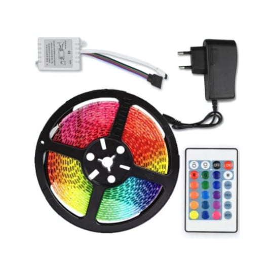 Kit Banda LED 2835 cu telecomanda, RGB, 10W/m, 5m, IP44 – RegalStore