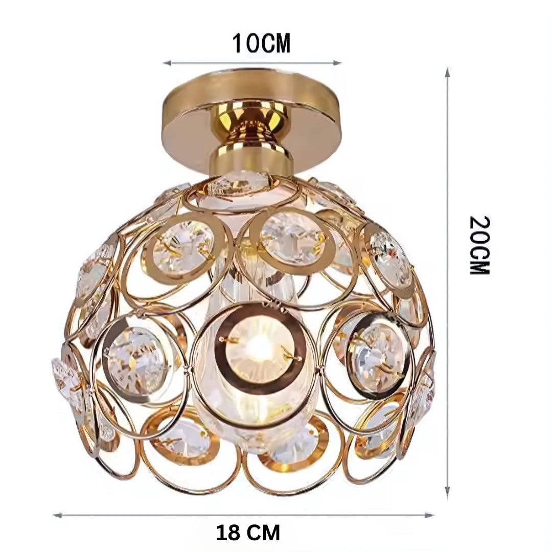 Lustra Rossi Cristal, 1*E27, Metal, Auriu