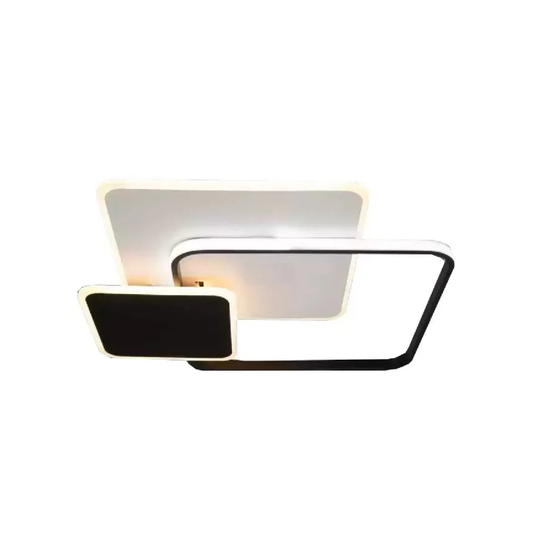 Lustra LED cu telecomanda ANEMONA, 75W, 3 Patrate, lumina Rece/Calda/Neutra, Dimabila, Negru