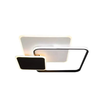 Lustra LED cu telecomanda ANEMONA, 75W, 3 Patrate, lumina Rece/Calda/Neutra, Dimabila, Negru