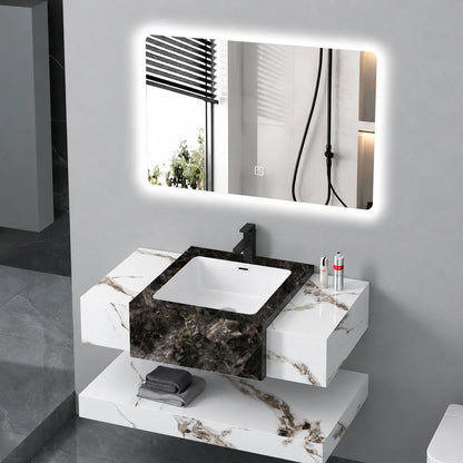 Set Mobilier VANTA pentru Baie, 80cm, 3 Piese, Alb